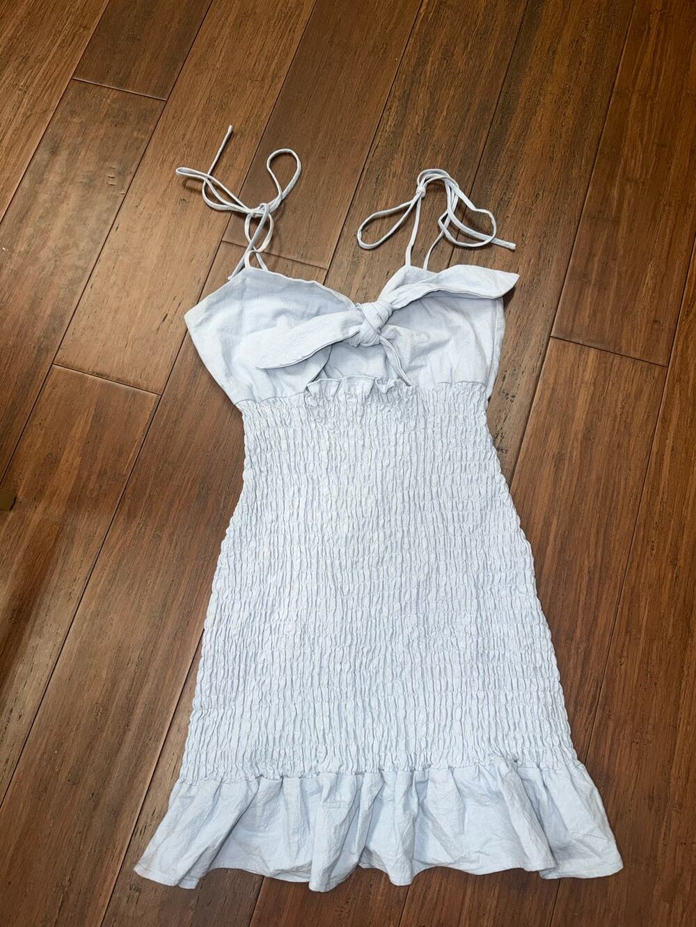 Nasty Gal Women 2P Light Blue Sundress Smocked  2